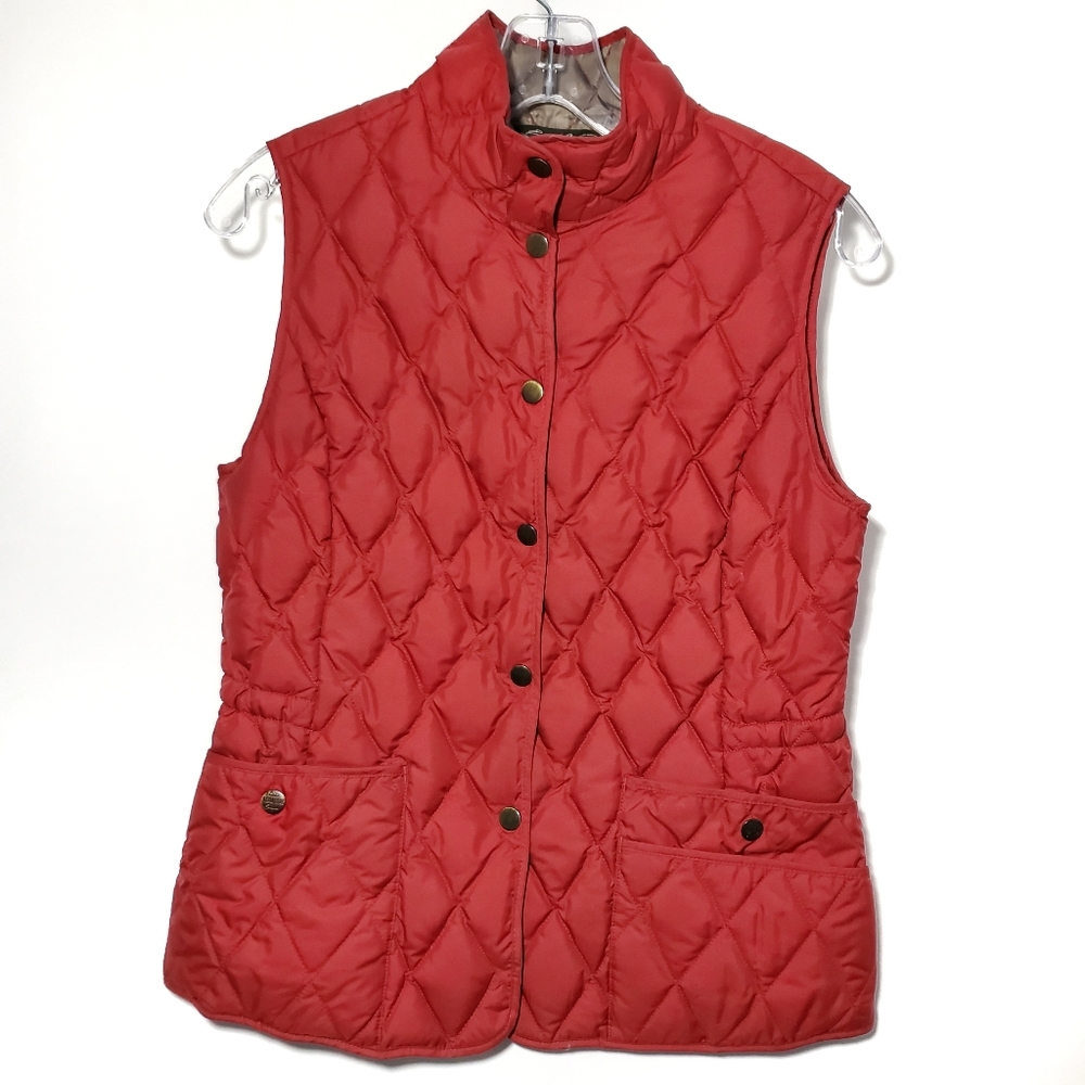 Eddie Bauer Premium Quality Goose Down Red Vest Size Small